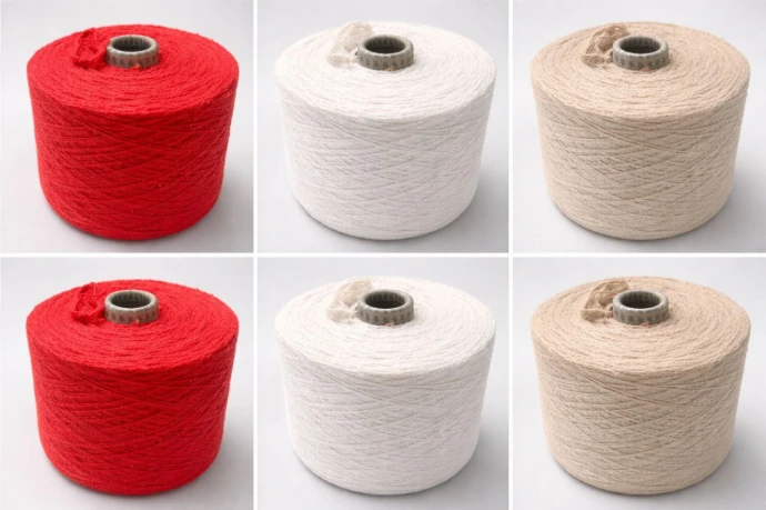 Cotton doubling yarn cone with custom ply and twist for industrial textile manufacturing