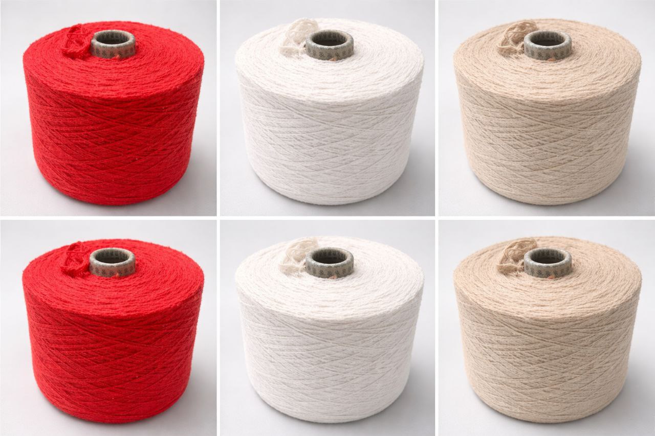 Cotton doubling yarn cone with custom ply and twist for industrial textile manufacturing